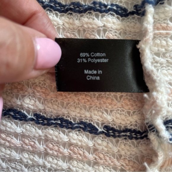 Lane Bryant Longline White Pink Blue Open Front Cardigan Kimono Size 14/16 - Picture 9 of 9